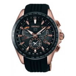Correa de reloj Seiko 8X53-0AC0 / SSE055J1 / R01Z011P0 Caucho Negro 22mm